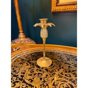 Vintage Brass Pineapple Candlestick Holder – 7"